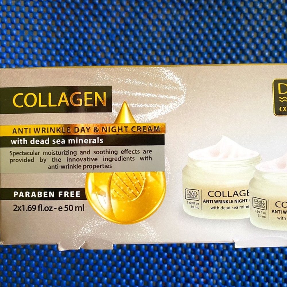 Dead Sea Collection Collagen Set - Anti Wrinkle Day & Night Cream 1.69 OZ EACH!